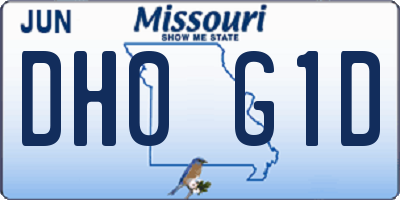 MO license plate DH0G1D