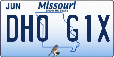 MO license plate DH0G1X