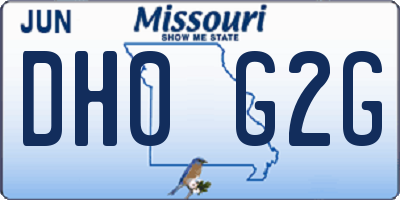 MO license plate DH0G2G