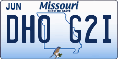 MO license plate DH0G2I