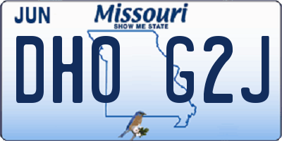 MO license plate DH0G2J