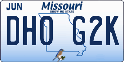 MO license plate DH0G2K