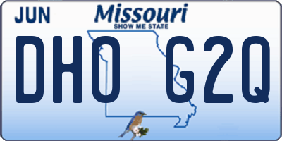 MO license plate DH0G2Q