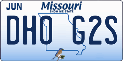 MO license plate DH0G2S