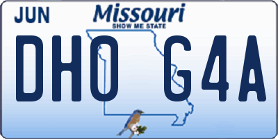 MO license plate DH0G4A