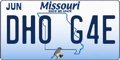 MO license plate DH0G4E