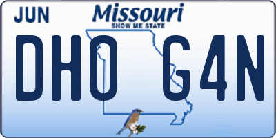 MO license plate DH0G4N