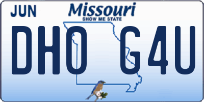 MO license plate DH0G4U