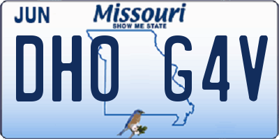 MO license plate DH0G4V