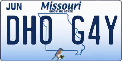MO license plate DH0G4Y