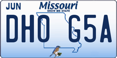 MO license plate DH0G5A