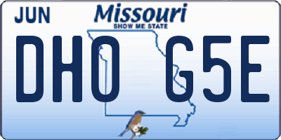 MO license plate DH0G5E