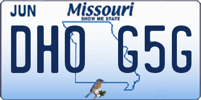 MO license plate DH0G5G