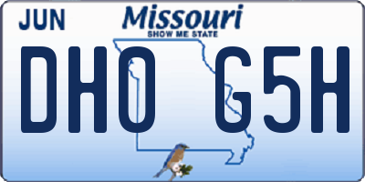 MO license plate DH0G5H
