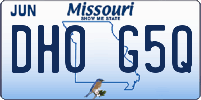 MO license plate DH0G5Q