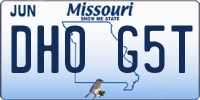 MO license plate DH0G5T