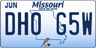 MO license plate DH0G5W