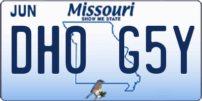 MO license plate DH0G5Y