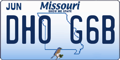 MO license plate DH0G6B