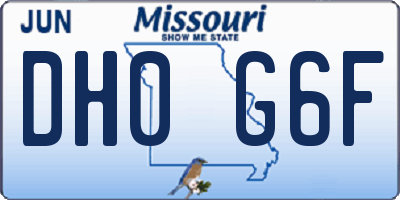 MO license plate DH0G6F