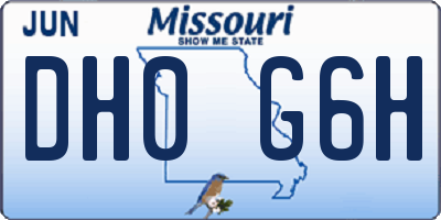 MO license plate DH0G6H