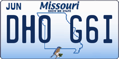 MO license plate DH0G6I