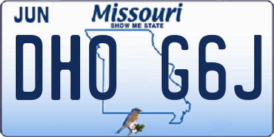 MO license plate DH0G6J