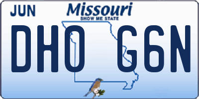 MO license plate DH0G6N