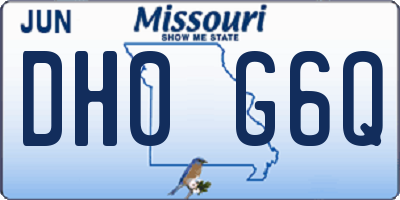MO license plate DH0G6Q