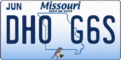 MO license plate DH0G6S