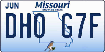 MO license plate DH0G7F