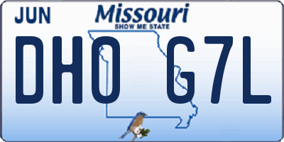 MO license plate DH0G7L