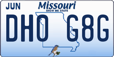 MO license plate DH0G8G