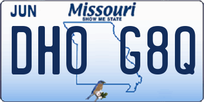 MO license plate DH0G8Q