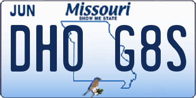 MO license plate DH0G8S