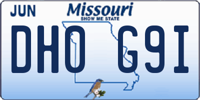 MO license plate DH0G9I