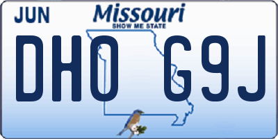 MO license plate DH0G9J