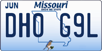 MO license plate DH0G9L