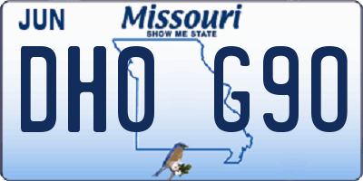 MO license plate DH0G9O