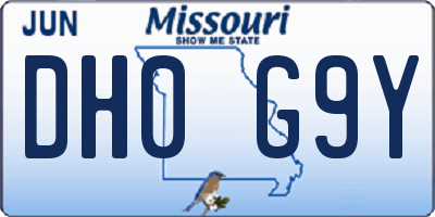 MO license plate DH0G9Y