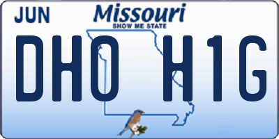 MO license plate DH0H1G
