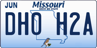 MO license plate DH0H2A
