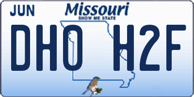 MO license plate DH0H2F