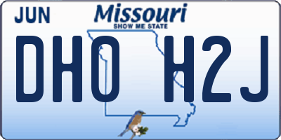 MO license plate DH0H2J