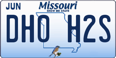 MO license plate DH0H2S