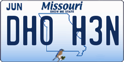 MO license plate DH0H3N