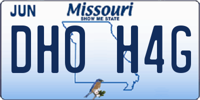 MO license plate DH0H4G