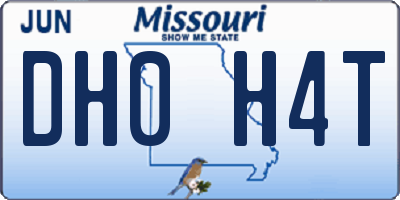 MO license plate DH0H4T