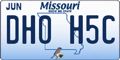 MO license plate DH0H5C