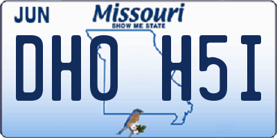 MO license plate DH0H5I